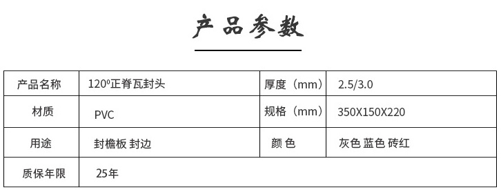 120?正脊瓦封头